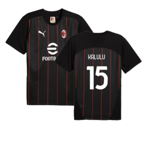 2024-2025 AC Milan Prematch SS Jersey (Black) (Kalulu 15)