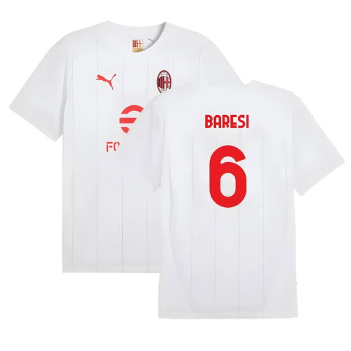 2024-2025 AC Milan Prematch SS Jersey (White) (Baresi 6)