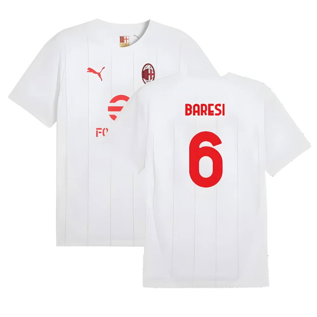 2024-2025 AC Milan Prematch SS Jersey (White) (Baresi 6)