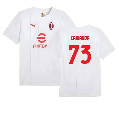 2024-2025 AC Milan Prematch SS Jersey (White) (Camarda 73)