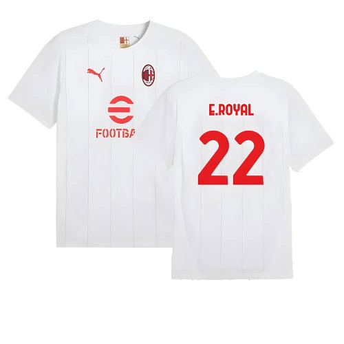 2024-2025 AC Milan Prematch SS Jersey (White) (E.Royal 22)