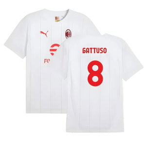 2024-2025 AC Milan Prematch SS Jersey (White) (Gattuso 8)