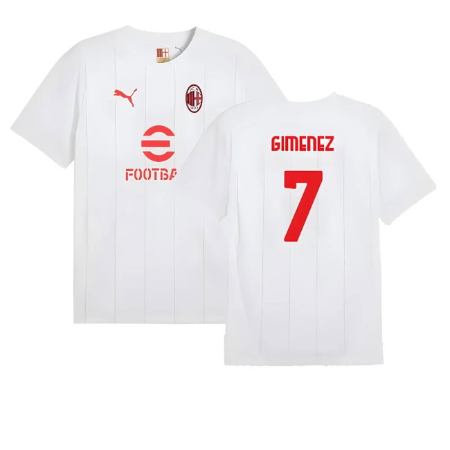 2024-2025 AC Milan Prematch SS Jersey (White) (Gimenez 7)