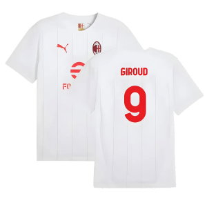 2024-2025 AC Milan Prematch SS Jersey (White) (Giroud 9)