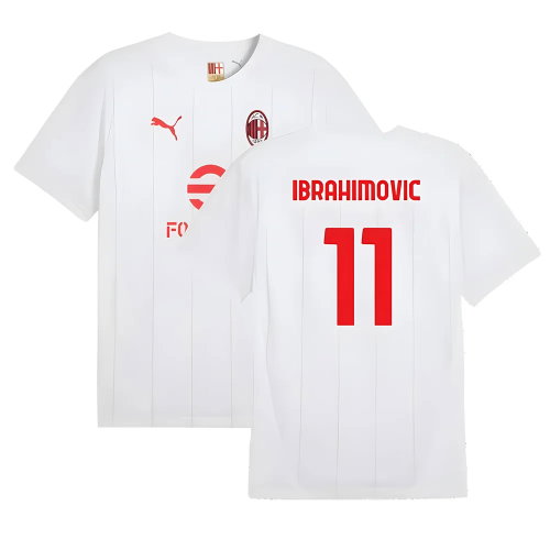 2024-2025 AC Milan Prematch SS Jersey (White) (Ibrahimovic 11)
