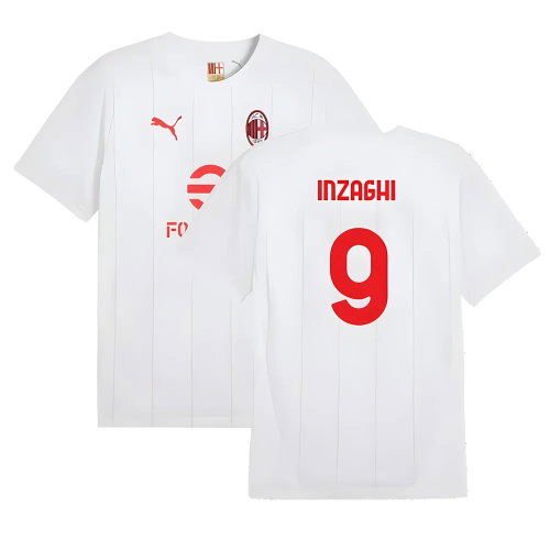 2024-2025 AC Milan Prematch SS Jersey (White) (Inzaghi 9)