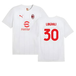 2024-2025 AC Milan Prematch SS Jersey (White) (Liberali 30)