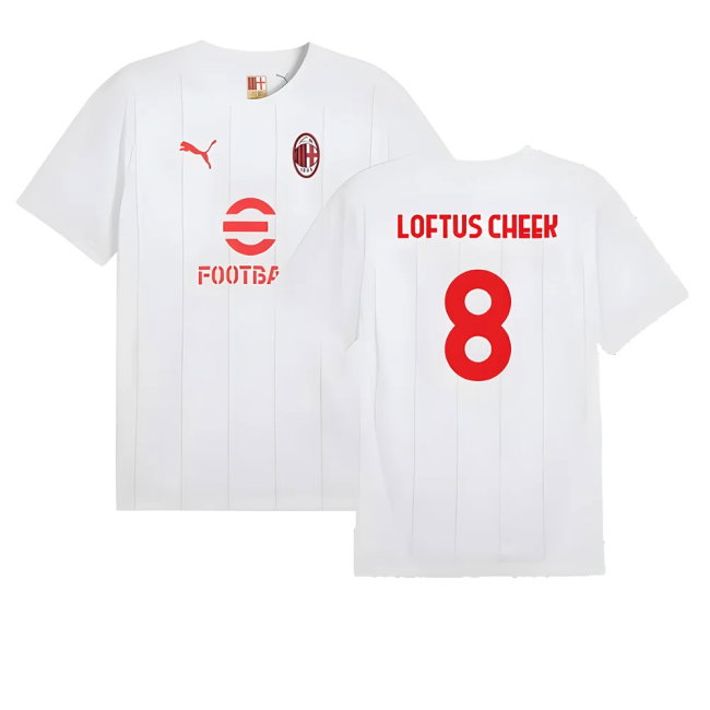 2024-2025 AC Milan Prematch SS Jersey (White) (Loftus Cheek 8)