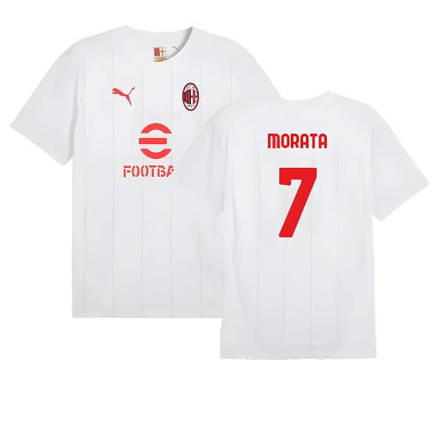 2024-2025 AC Milan Prematch SS Jersey (White) (Morata 7)