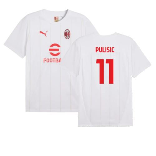 2024-2025 AC Milan Prematch SS Jersey (White) (Pulisic 11)