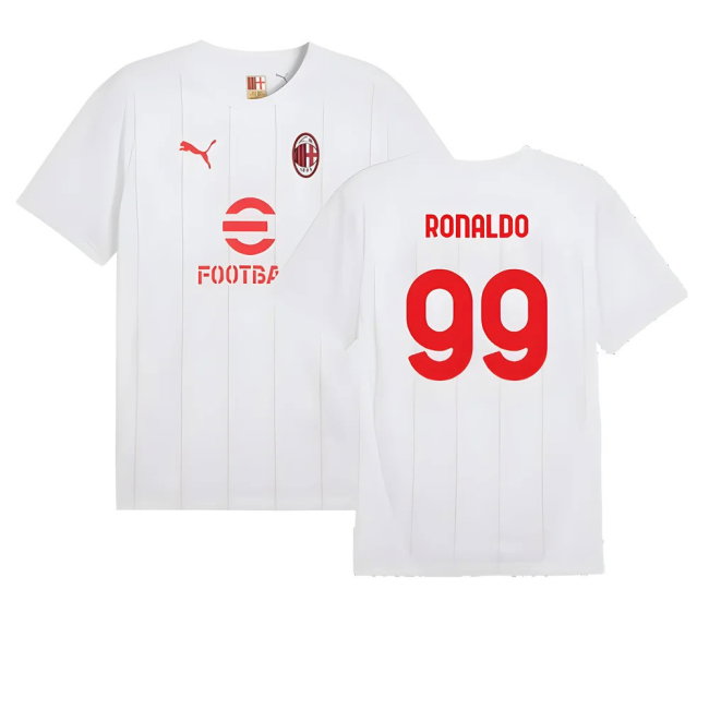 2024-2025 AC Milan Prematch SS Jersey (White) (Ronaldo 99)