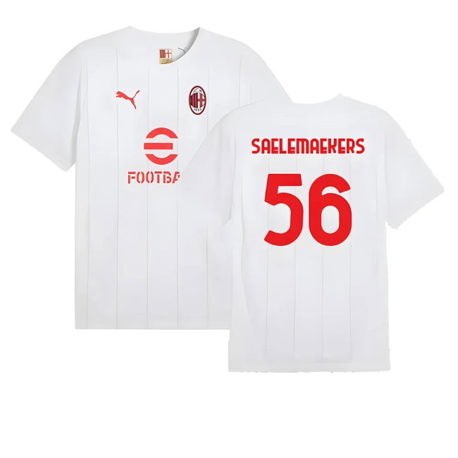 2024-2025 AC Milan Prematch SS Jersey (White) (Saelemaekers 56)