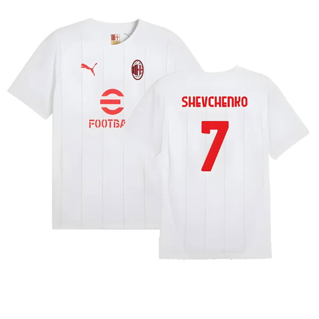 2024-2025 AC Milan Prematch SS Jersey (White) (Shevchenko 7)