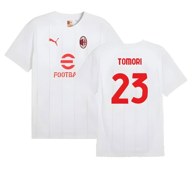 2024-2025 AC Milan Prematch SS Jersey (White) (Tomori 23)
