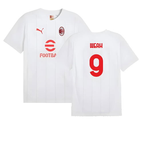 2024-2025 AC Milan Prematch SS Jersey (White) (Weah 9)