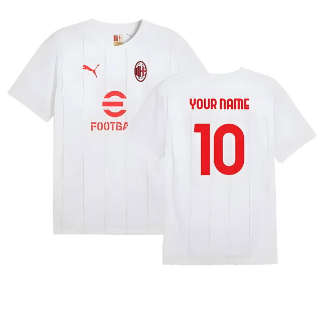 2024-2025 AC Milan Prematch SS Jersey (White) (Your Name)