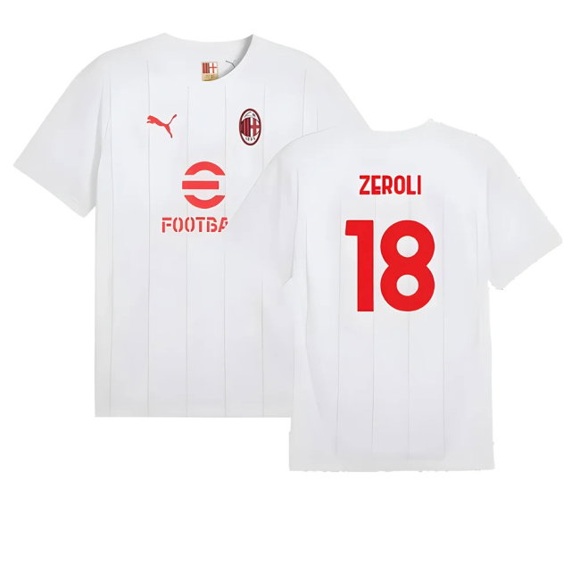 2024-2025 AC Milan Prematch SS Jersey (White) (Zeroli 18)