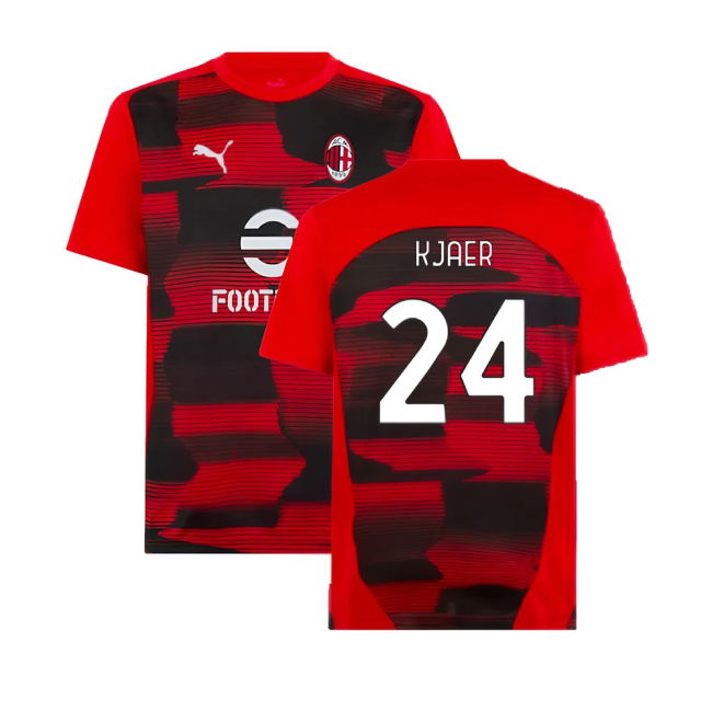 2024-2025 AC Milan Prematch SS Shirt (Red) (Kjaer 24)