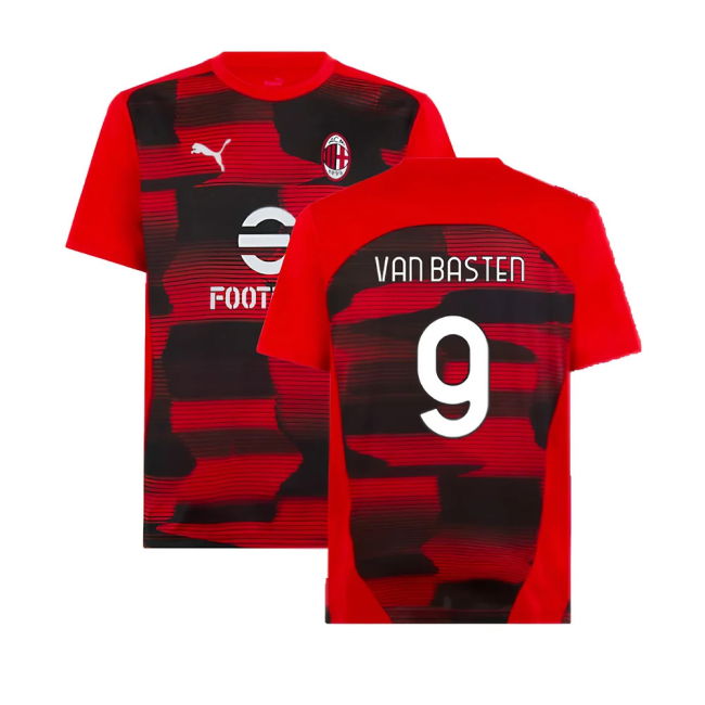 2024-2025 AC Milan Prematch SS Shirt (Red) (Van Basten 9)