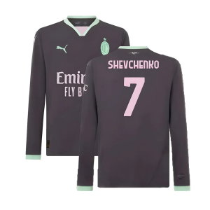 2024-2025 AC Milan Third Long Sleeve Shirt (Shevchenko 7)