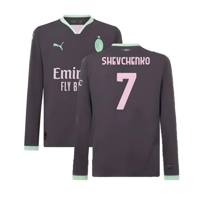 2024-2025 AC Milan Third Long Sleeve Shirt (Shevchenko 7)