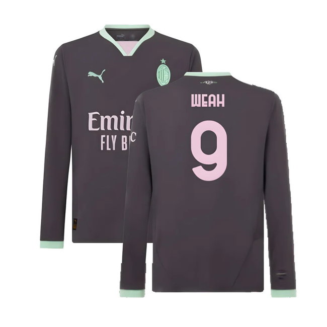2024-2025 AC Milan Third Long Sleeve Shirt (Weah 9)