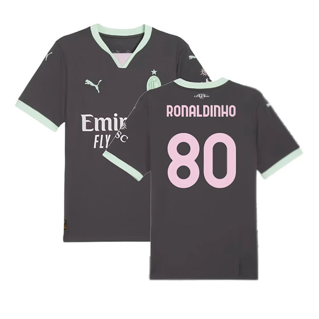 2024-2025 AC Milan Third Shirt (Ronaldinho 80)