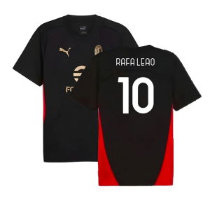 2024-2025 AC Milan Training Shirt (Black) (Rafa Leao 10)