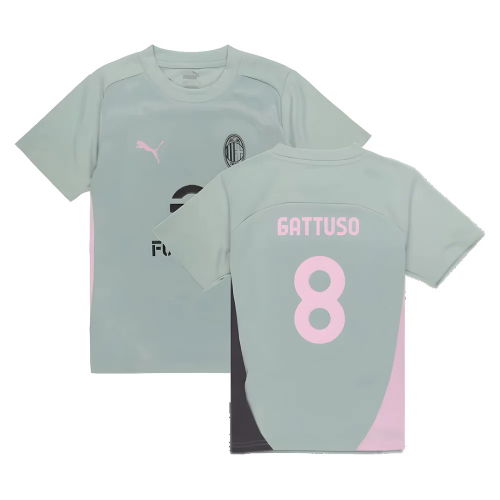2024-2025 AC Milan Training Shirt (Green Fog) - Kids (Gattuso 8)