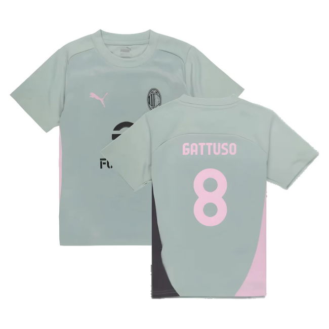 2024-2025 AC Milan Training Shirt (Green Fog) - Kids (Gattuso 8)