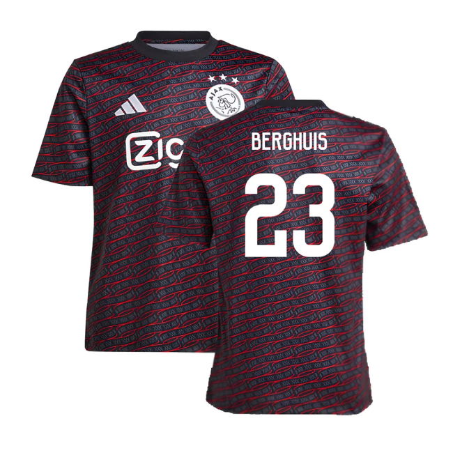 2024-2025 Ajax Pre Match Shirt (Black) - Kids (Berghuis 23)