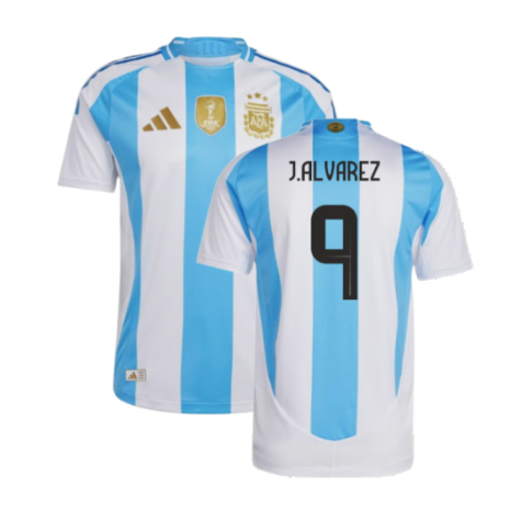 2024-2025 Argentina Authentic Home Shirt (J.ALVAREZ 9)