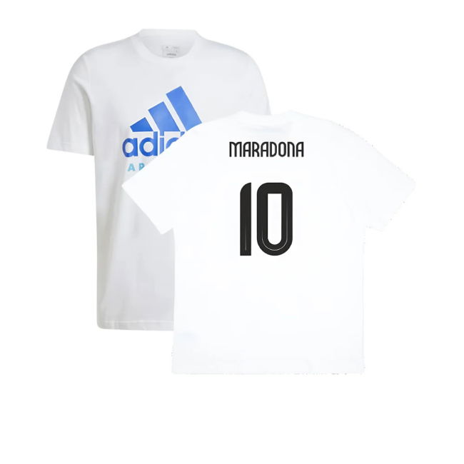 2024-2025 Argentina DNA Graphic Tee (White) (MARADONA 10)