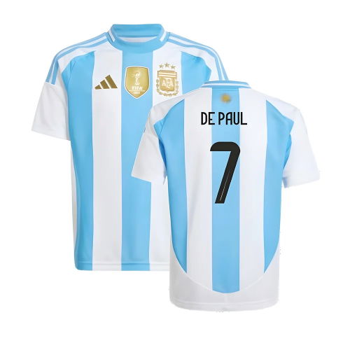 2024-2025 Argentina Home Shirt (Kids) (DE PAUL 7)  2024-2025 Argentina Home Shirt (Kids) (DE PAUL 7)