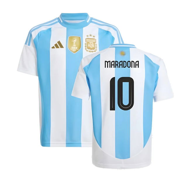 2024-2025 Argentina Home Shirt (Kids) (MARADONA 10)