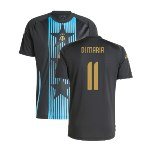 2024-2025 Argentina Pre-Match Shirt (Black) (DI MARIA 11)  2024-2025 Argentina Pre-Match Shirt (Black) (DI MARIA 11)