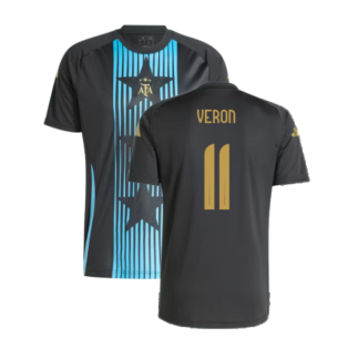 2024-2025 Argentina Pre-Match Shirt (Black) (VERON 11)