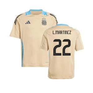 2024-2025 Argentina Training Jersey (Hazy Beige) (L.MARTINEZ 22)