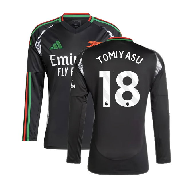 2024-2025 Arsenal Away Long Sleeve Shirt (Tomiyasu 18)