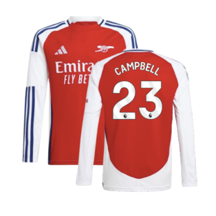 2024-2025 Arsenal Long Sleeve Home Shirt (Kids) (Campbell 23)