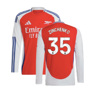 2024-2025 Arsenal Long Sleeve Home Shirt (Zinchenko 35)