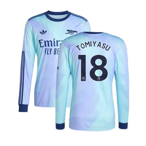 2024-2025 Arsenal Long Sleeve Third Shirt (Tomiyasu 18)