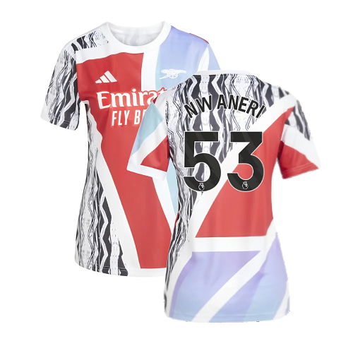 2024-2025 Arsenal Pre-Match Shirt (Scarlet) - Womens (Nwaneri 53)