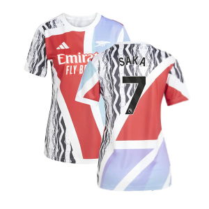 2024-2025 Arsenal Pre-Match Shirt (Scarlet) - Womens (Saka 7)