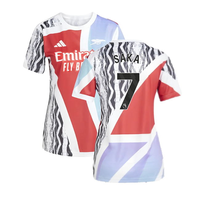 2024-2025 Arsenal Pre-Match Shirt (Scarlet) - Womens (Saka 7)