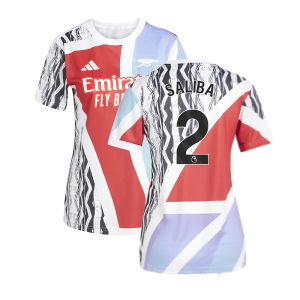 2024-2025 Arsenal Pre-Match Shirt (Scarlet) - Womens (Saliba 2)