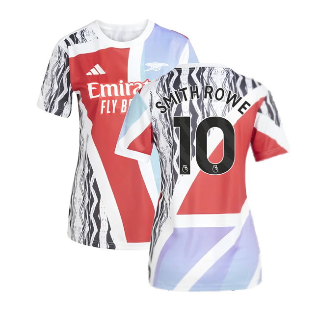 2024-2025 Arsenal Pre-Match Shirt (Scarlet) - Womens (Smith Rowe 10)