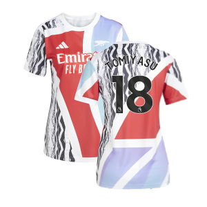 2024-2025 Arsenal Pre-Match Shirt (Scarlet) - Womens (Tomiyasu 18)