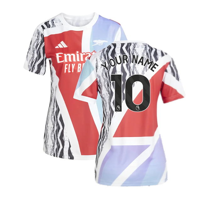 2024-2025 Arsenal Pre-Match Shirt (Scarlet) - Womens (Your Name)