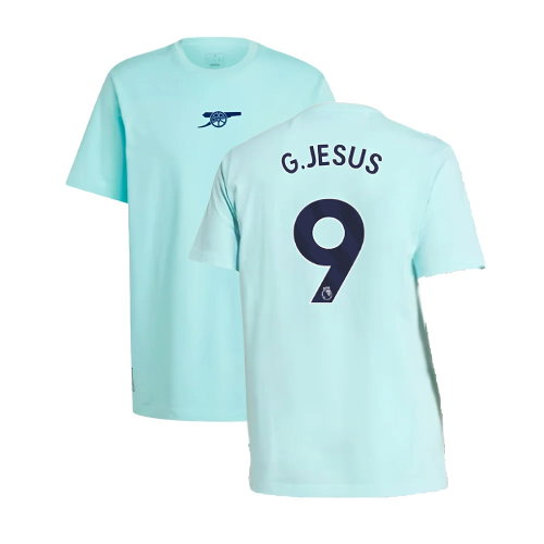 2024-2025 Arsenal Seasonal Tee (Clear Aqua) (G.Jesus 9)
